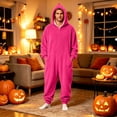 thumbnail image 1 of Zenithor Men's Hooded Fleece Onesie Long Sleeve Front Zip One Piece Pajamas Soft Warm Plush Jumpsuit Loungewear Sleepwear Cuffed Pockets 2XL, 1 of 2