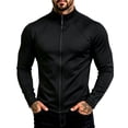 thumbnail image 1 of Zenithor Men's Slim Fit Workout Jacket Stand Collar Full Zip Long Sleeve Solid Stretchy Athletic Running Sports Outerwear Coats Black(S-2XL), 1 of 5