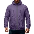 thumbnail image 1 of Zenithor Men's Sun Protection Jacket Lightweight Hooded Breathable Quick Dry Outdoor Windbreaker Running Coats Purple(S-4XL), 1 of 6