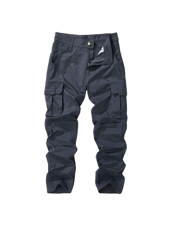 Men's Waterproof Cargo Pants Straight Leg Casual Work Trousers Full Length Multi Pocket Outdoor Utility Pants for Daily Wear Hiking Travel, Sizes 30-40