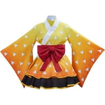 Zenitsu Agatsuma Character Dress Outfit - Yellow & Orange Traditional Style Set