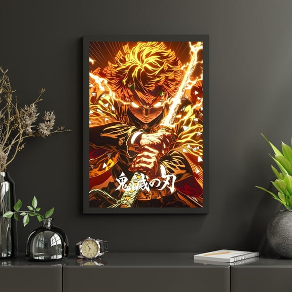 Zenitsu Agatsuma Demon Slayer | Vibrant Anime Wall Art for Otaku Room Decor | Manga Art Anime Fan Gift