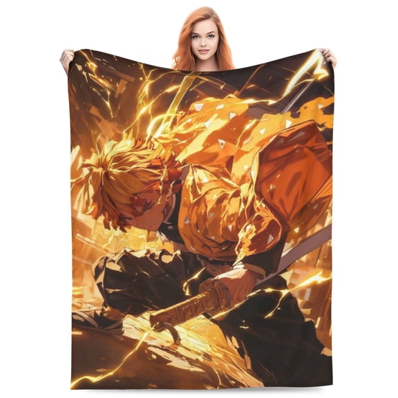Zenitsu Agatsuma Fleece Blanket Throw Soft Cozy Plush Blanket For Couch Sofa Bed