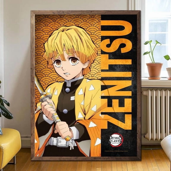 Zenitsu Character Thunder Breathing Design, Inspired Kimetsu No Yaiba Anime Decor For Bedroom Gaming Space Gift Idea – Size 24x36 Unframed Poster