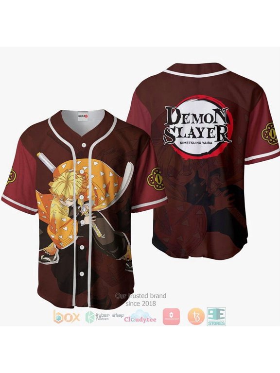 Zenitsu Red Demon Slayer Baseball Jersey Shirt Sunny Shirt
