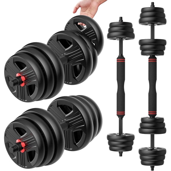 Zenjohn FDS4 Adjustable Dumbbell Set, 20/30/40/60/80 lb Free Weight Set with Connector, 3-in-1 Design for Dumbbell, Barbell, and Weight Plate Training, Home Gym Fitness Equipment for Men and Women
