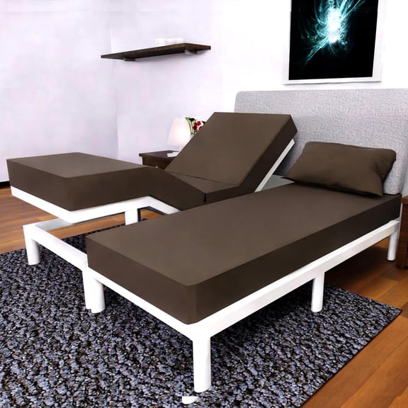 Zenjohn Split California King Sheets Sets - 5 Pcs Set - Split California King Sheets Sets for Adjustable Bed Cal King Split Sheets for Adjustable Bed Split California King Sheets (Chocolate)