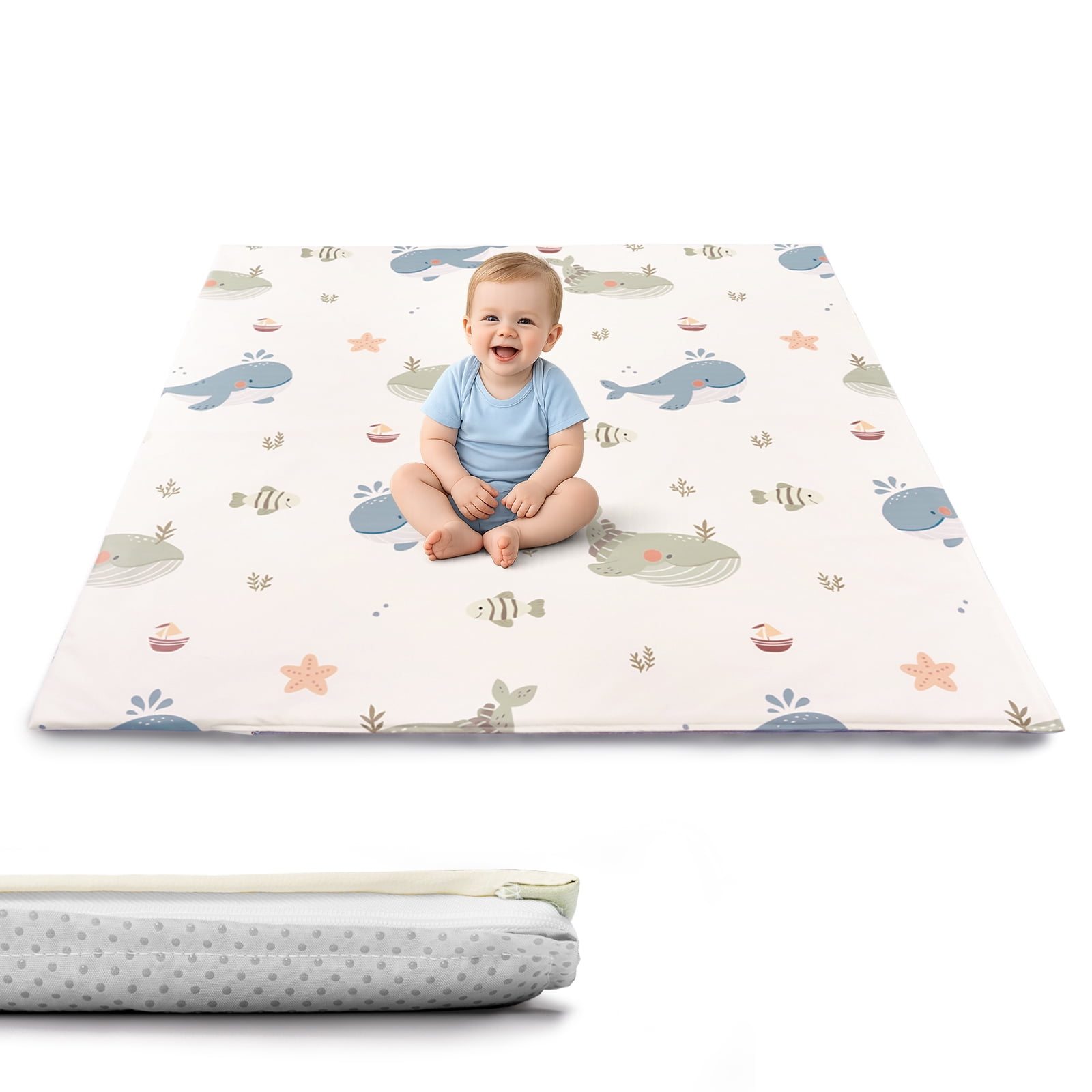 Zenkitch PU Leather Baby Play Mat, 50