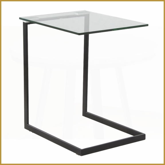Zenn Contemporary Black Metal & Clear Glass Coffee Table - Lightweight, Decor-Friendly for Living Room
