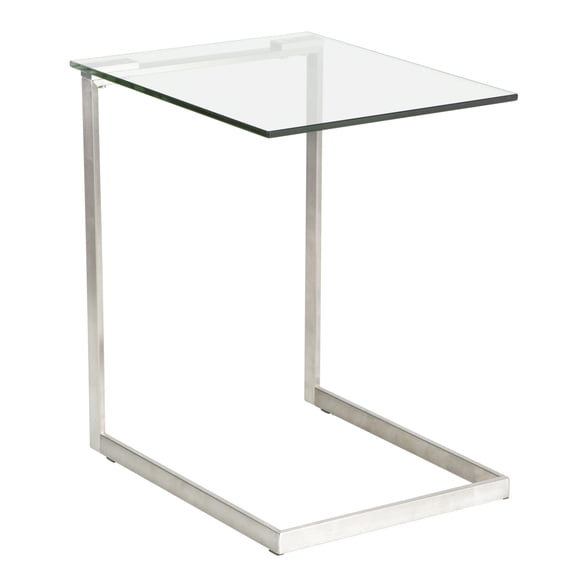 Zenn Contemporary End Table With Clear Glass