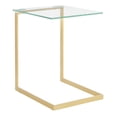 thumbnail image 1 of Zenn Contemporary End Table in Gold with Clear Glass by LumiSource, 1 of 6