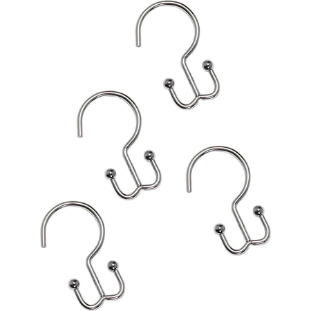 Zenna Home 12-pc. Double Shower Curtain Hooks One Size Chrome silver