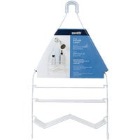 Zenna Home White Steel Over-the-Shower Caddy with Hooks