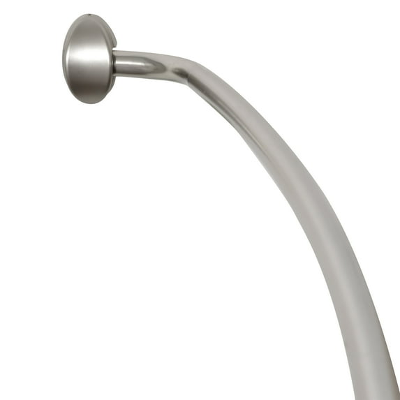 Zenna Home 44" to 72" Rustproof Metal Curved Shower Rod, Nickel