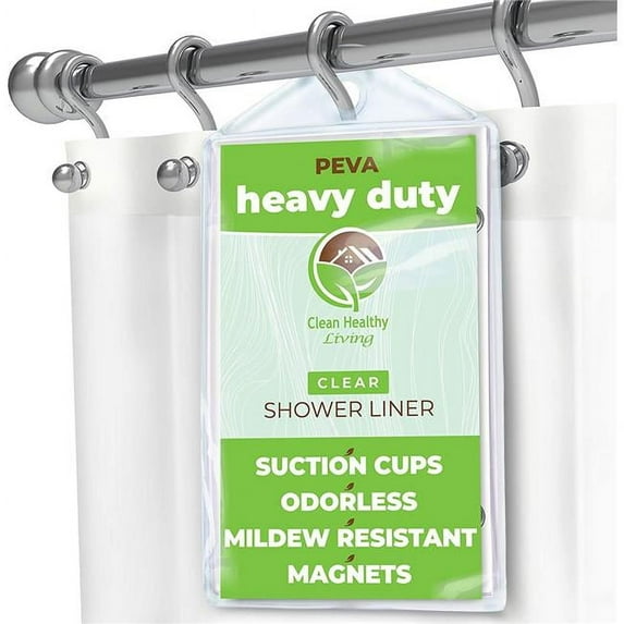 Zenna Home 70 x 72 in. PEVA Heavy Weight Shower Liner, Clear