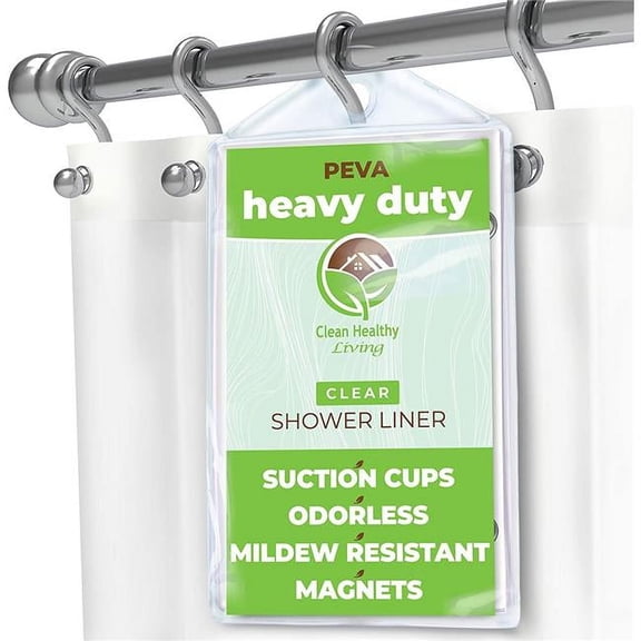Zenna Home 70 x 72 in. PEVA Heavy Weight Shower Liner, Clear