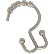 Zenna Home 96BN Double Roller Shower Curtain Hooks, Brushed Nickel
