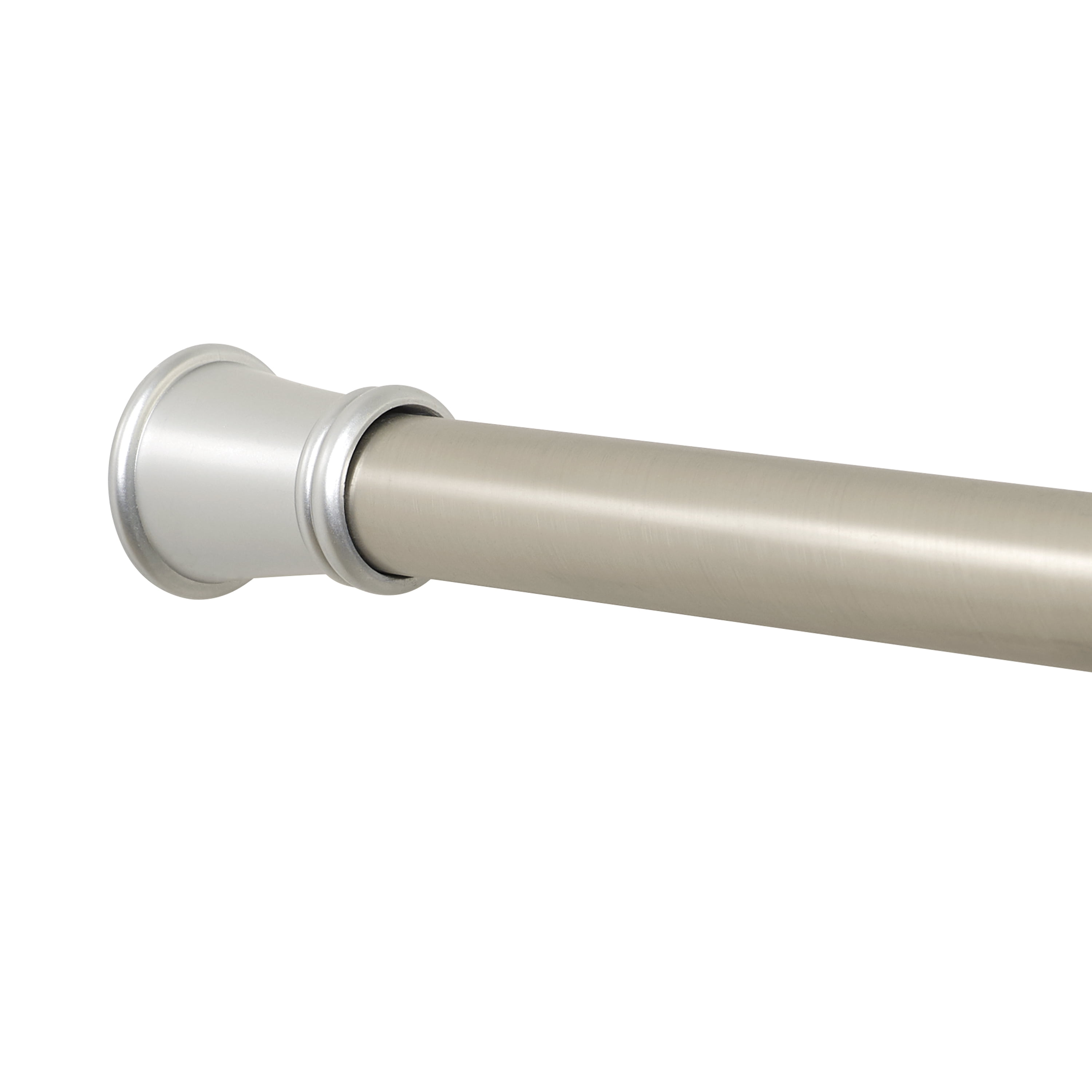 Brushed Nickel Adjustable Tension Shower Curtain Rod, 26" to 76"