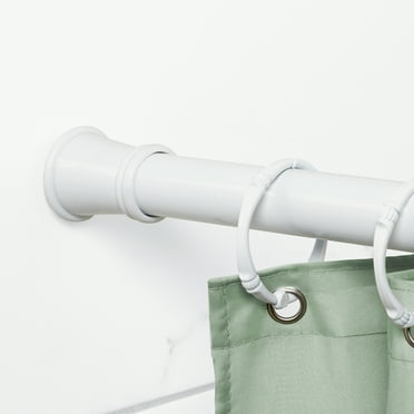 Zenna Home Adjustable Tension Steel Shower Rod, 26" to 76" , White