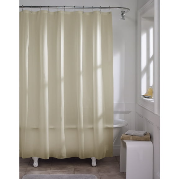 Zenna Home Beige Super Heavyweight Vinyl Shower Curtain or Shower Liner, 72" x 72"