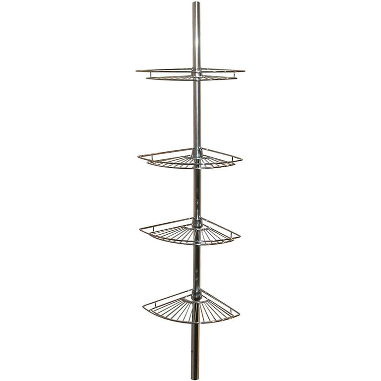 Zenna Home Extra Wide Hanging Over-the-Shower Caddy, Satin Chrome