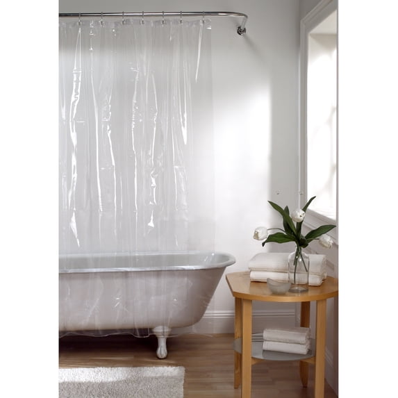 Zenna Home Clear Super Heavyweight Vinyl Shower Curtain or Liner, 72" x 72"