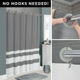 thumbnail image 1 of Zenna Home Easy Hang Waffle Stripe Premium Fabric Shower Curtain, Grey, 1 of 6