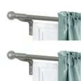 thumbnail image 1 of Zenna Home Easy Install Café Window Rod, 18 - 48 in., with Ball Finials, Brushed Nickel, 2-Pack, 1 of 7