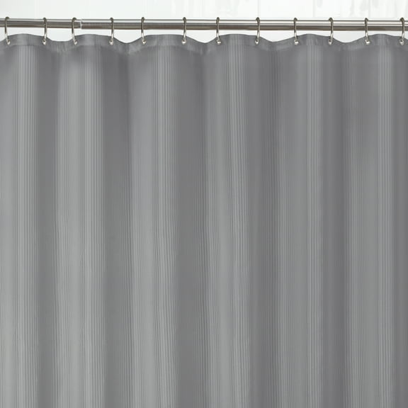 Zenna Home Gray Striped Polyester Shower Liner, 70" x 72"