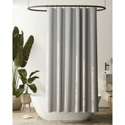 Zenna Home Grey Recycled Cotton 70 x 72" Waterproof Fabric Shower Curtain Liner and Anti-Draft Clips