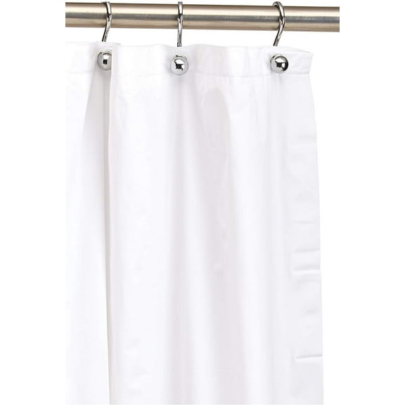 Zenna Home Shower Liner - Lightweight Vinyl, Solid Print - 70" x 72", White