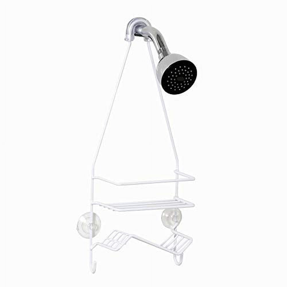 Zenna Home Hanging Over TheShower Caddy, 1 Wire Shelf, White