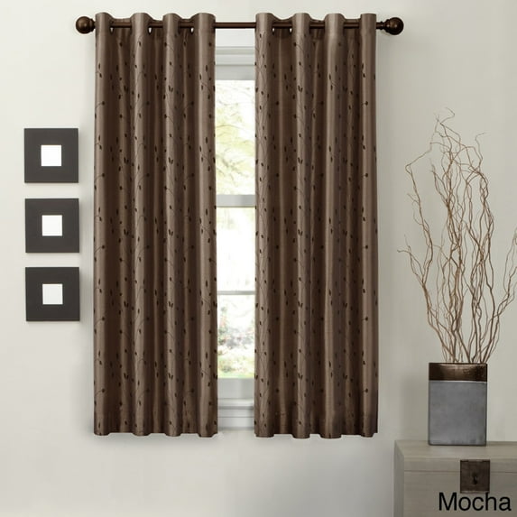 Zenna Home Jardin Embroidered Thermal Lined Window Panel, 54" x 63", Mocha