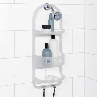 Organizador De Ducha Zenith | Caddy Con Estantes Y Ganchos, Fácil De Instalar Sin Herramientas