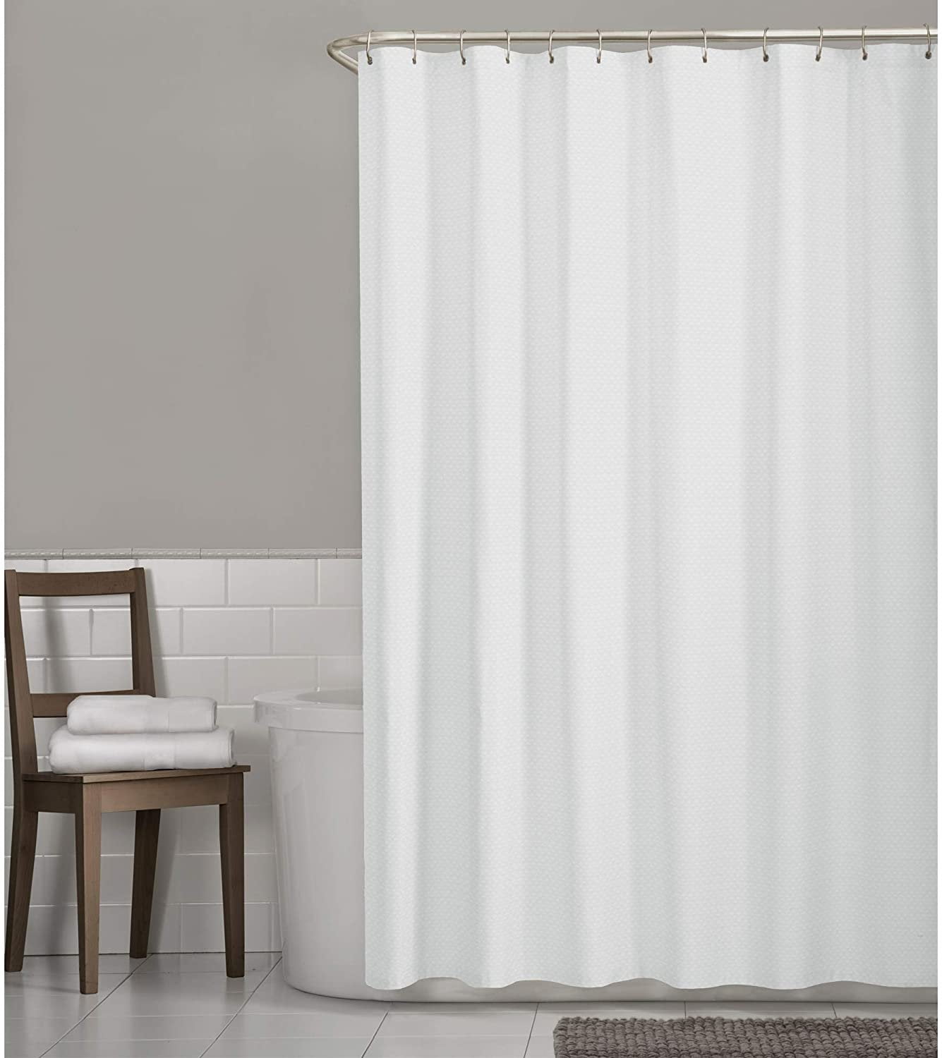 Zenna Home Luxury Spa, White, 70 x 72 Inches Waffle Pattern Fabric