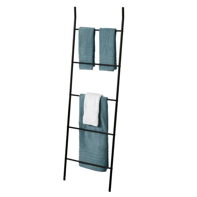 Zenna Home Metal Towel Leaning Ladder, Linen Holder, Towel Rack, 4