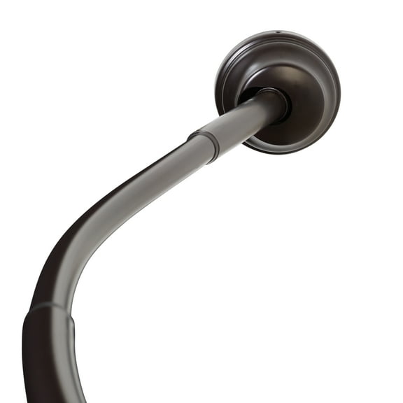 Zenna Home NeverRust 32 to 40-Inch Rustproof Dual Mount Curved Stall Shower Rod, Bronze