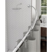 72 inch Permanent Mount Curved Rod Chrome