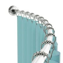 Zenna Home Rustproof 50" to 72" Adjustable Tension Curved Shower Curtain Rod, Brushed Nickel