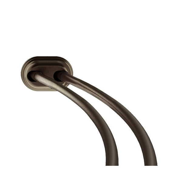 Zenna Home 35644HB NeverRust Aluminum Double Curved Tension Shower Curtain Rod 50 to 72 Inch Bronze