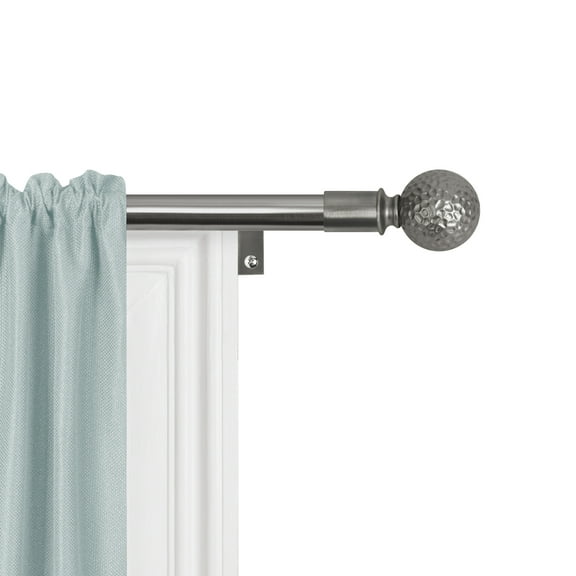 Zenna Home No Measuring Easy Install Drapery Window Rod, 48 - 120 in., with Ball Finials, Graphite