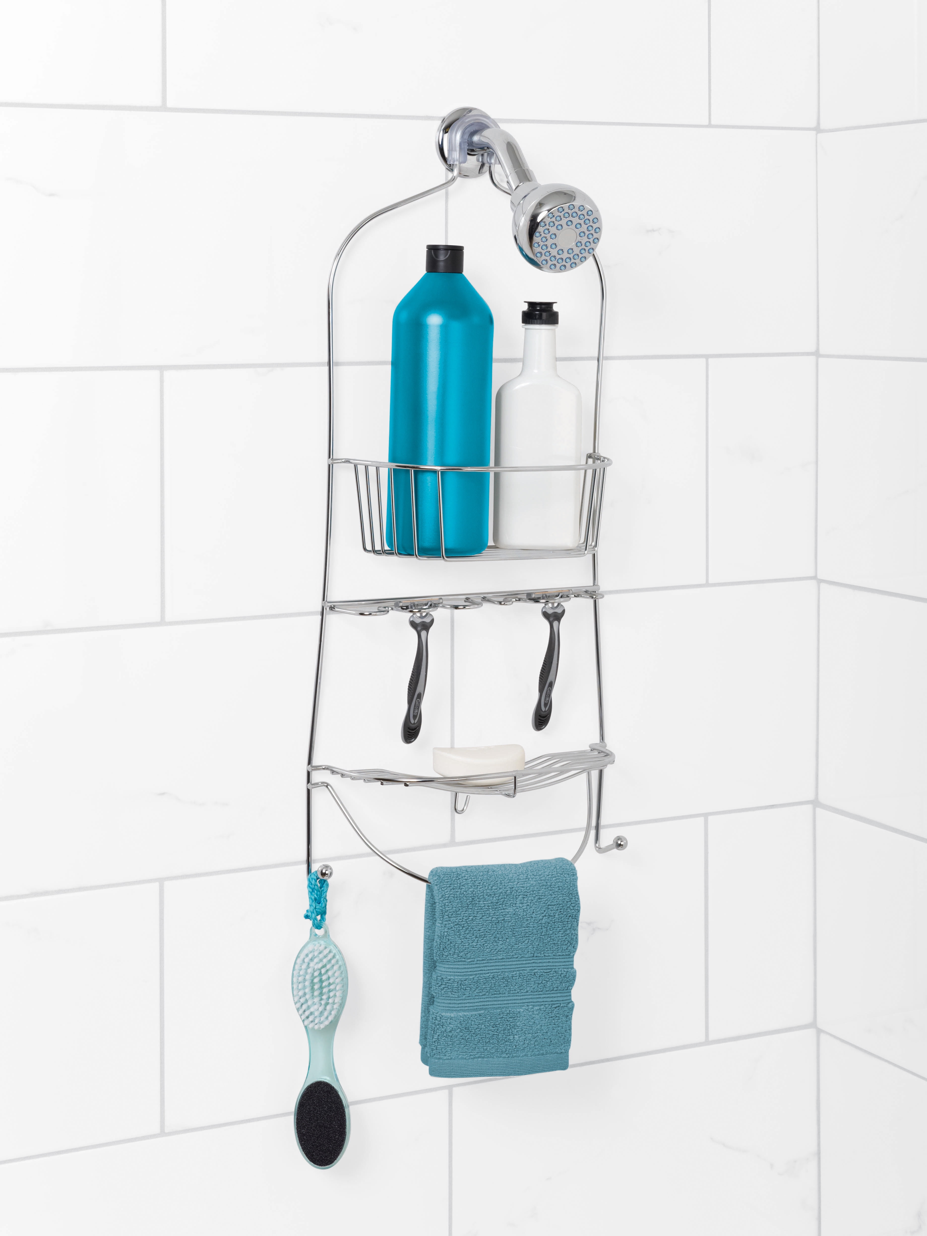 Zenna Home Over the Shower Caddy, Chrome