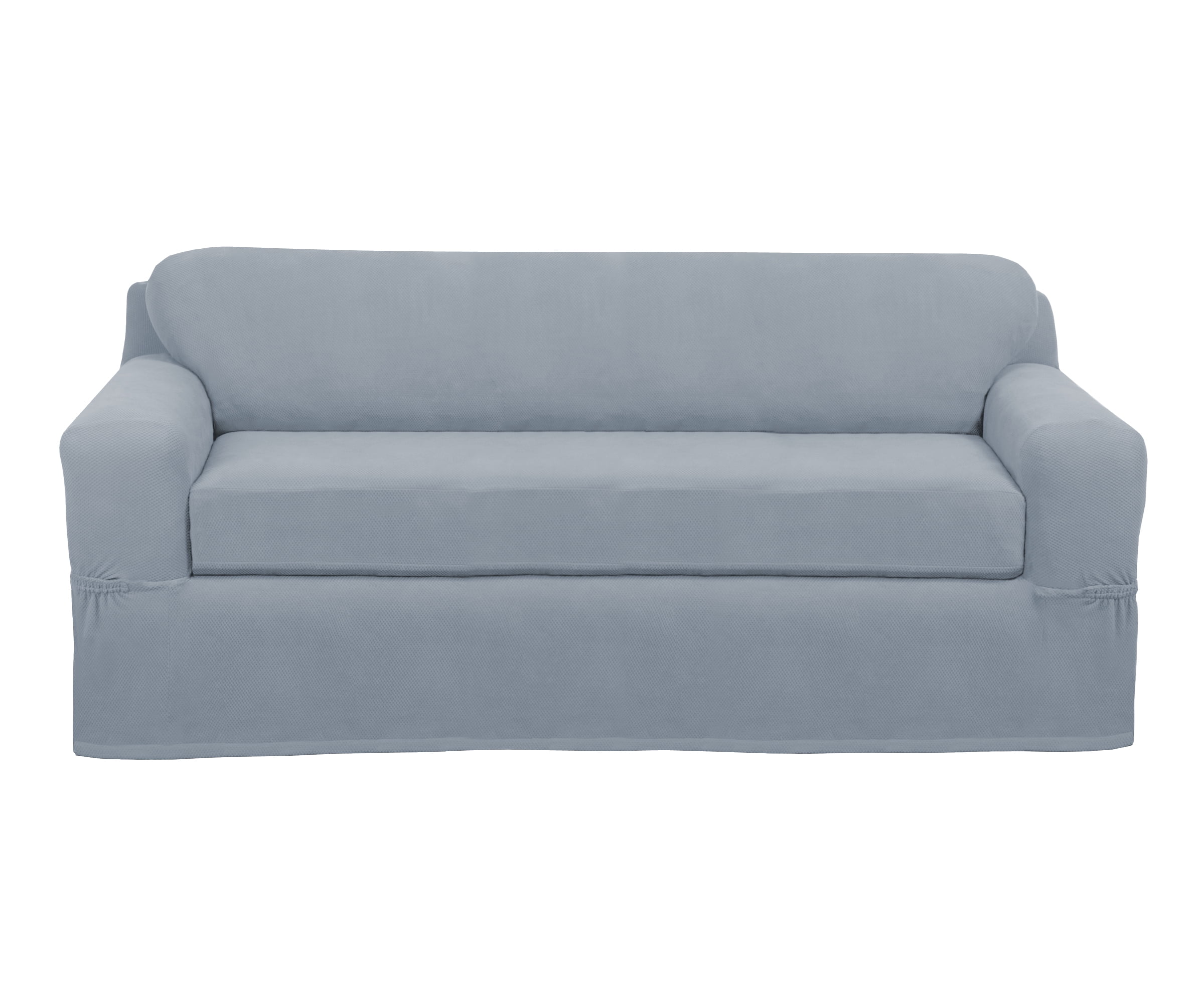 Zenna Home Pixel 2-Piece Stretch Sofa Furniture Slipcover, Steel Blue