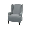 thumbnail image 1 of Zenna Home Pixel Stretch 1-Piece Wing Chair Slipcover Furniture Cover, Steel Blue, 1 of 8