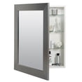 thumbnail image 1 of Zenna Home Recessed/Wall Mount Rectangle Framed Mirror Medicine Cabinet, 24.5"x30.5", Brushed Nickel, 1 of 6