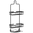 thumbnail image 1 of Zenna Home Rustproof Hanging Shower Caddy, Over the Shower Head Caddy with 2 Shelves and Built In Hooks, Aluminum Bathroom Hanging Organizer, Black, 1 of 5