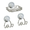 thumbnail image 1 of Zenna Home Rustproof Soap Dish and 2 Storage Hooks Set, Adhesive or Suction Mount, Stainless Steel, 1 of 6