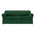 thumbnail image 1 of Zenna Home Simply Fit 4-Piece Steps Stretch Sofa Slipcover, Spruce, 1 of 6