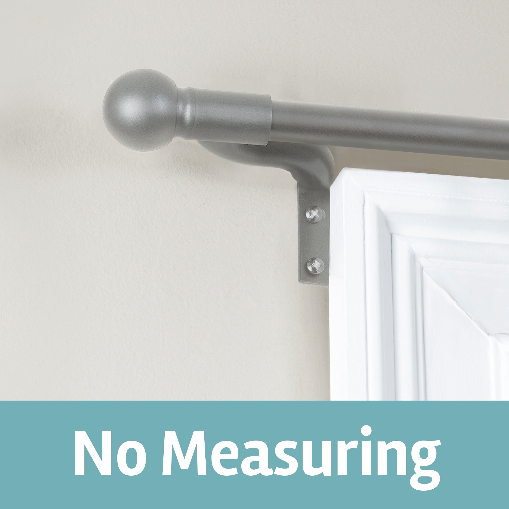Zenna Home Smart Rods 18" - 48" Adjustable Wall Mount Café Window Curtain Rod, Brushed Nickel