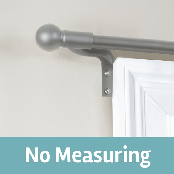 Zenna Home Smart Rods 18" - 48" Adjustable Wall Mount Café Window Curtain Rod, Brushed Nickel